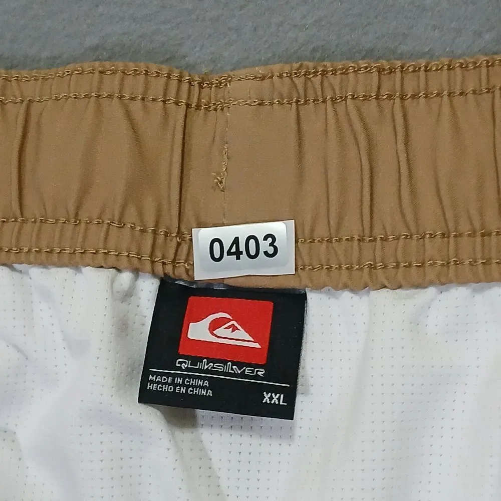 Quicksilver Board Shorts Mens XXL Orange Tan‎ Stretch Surf Swim Trunks 7